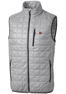 Cutter and Buck Miami RedHawks Mens Grey Rainier PrimaLoft Puffer Sleeveless Jacket