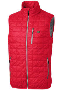 Cutter and Buck Miami RedHawks Mens Red Rainier PrimaLoft Puffer Sleeveless Jacket