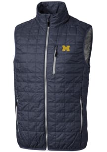 Cutter and Buck Michigan Wolverines Mens Anthracite Rainier PrimaLoft Puffer Sleeveless Jacket