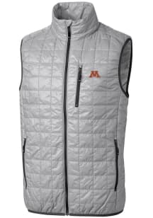 Cutter and Buck Minnesota Golden Gophers Mens Grey Rainier PrimaLoft Puffer Sleeveless Jacket