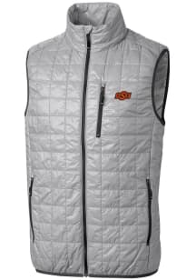 Cutter and Buck Oklahoma State Cowboys Mens Grey Rainier PrimaLoft Puffer Sleeveless Jacket
