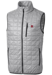 Cutter and Buck Rutgers Scarlet Knights Mens Grey Rainier PrimaLoft Puffer Sleeveless Jacket