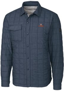 Cutter and Buck Illinois Fighting Illini Mens Grey Rainier PrimaLoft Quilted Outerwear Lined Jacke..