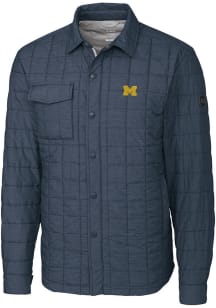Cutter and Buck Michigan Wolverines Mens Anthracite Rainier PrimaLoft Quilted Outerwear Lined Jack..