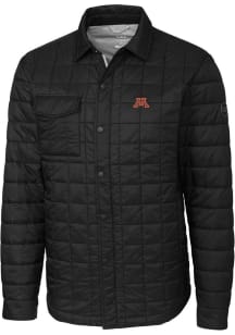 Cutter and Buck Minnesota Golden Gophers Mens Black Rainier PrimaLoft Quilted Outerwear Lined Jack..