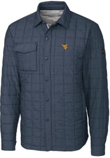 Cutter and Buck West Virginia Mountaineers Mens Anthracite Rainier PrimaLoft Quilted Outerwear Lin..