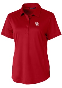 Cutter and Buck Houston Cougars Womens Red Prospect Textured Short Sleeve Polo Shirt