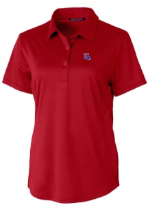 Cutter and Buck Louisiana Tech Bulldogs Womens Red Prospect Textured Short Sleeve Polo Shirt