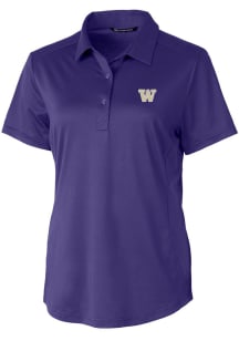 Cutter and Buck Washington Huskies Womens Purple Prospect Textured Short Sleeve Polo Shirt