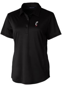 Cutter and Buck Cincinnati Bearcats Womens Black Prospect Textured Short Sleeve Polo Shirt
