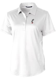 Cutter and Buck Cincinnati Bearcats Womens White Prospect Textured Short Sleeve Polo Shirt
