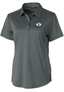 Cutter and Buck BYU Cougars Womens Grey Prospect Textured Short Sleeve Polo Shirt