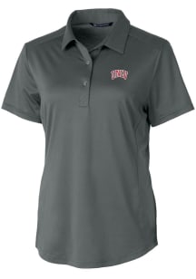 Cutter and Buck UNLV Runnin Rebels Womens Grey Prospect Textured Short Sleeve Polo Shirt