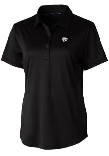 Cutter and Buck K-State Wildcats Womens Black Prospect Textured Short Sleeve Polo Shirt