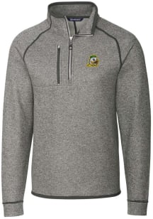 Cutter and Buck Oregon Ducks Mens Grey Mainsail Long Sleeve Qtr Zip Pullover