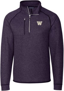 Cutter and Buck Washington Huskies Mens Purple Mainsail Long Sleeve Qtr Zip Pullover