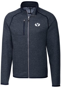 Cutter and Buck BYU Cougars Mens Navy Blue Mainsail Medium Weight Jacket