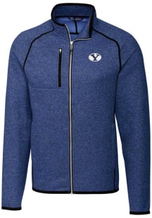 Cutter and Buck BYU Cougars Mens Blue Mainsail Medium Weight Jacket