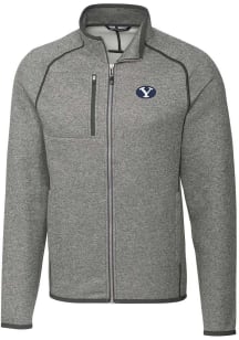 Cutter and Buck BYU Cougars Mens Grey Mainsail Medium Weight Jacket