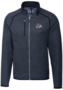 Cutter and Buck Fresno State Bulldogs Mens Navy Blue Mainsail Medium Weight Jacket