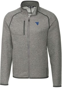 Cutter and Buck West Virginia Mountaineers Mens Grey Mainsail Medium Weight Jacket