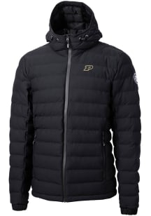 Cutter and Buck Purdue Boilermakers Mens Black Mission Ridge Repreve Puffer Filled Jacket