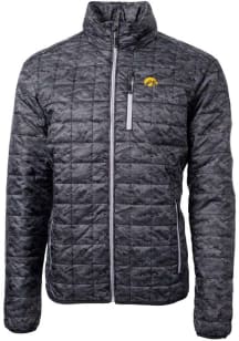 Cutter and Buck Iowa Hawkeyes Mens Black Rainier PrimaLoft Printed Puffer Filled Jacket