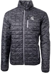 Cutter and Buck Michigan State Spartans Mens Black Rainier PrimaLoft Printed Puffer Filled Jacket