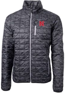 Cutter and Buck Nebraska Cornhuskers Mens Black Rainier PrimaLoft Printed Puffer Filled Jacket