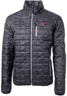 Cutter and Buck Rutgers Scarlet Knights Mens Black Rainier PrimaLoft Printed Puffer Filled Jacket