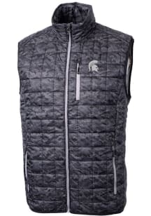 Cutter and Buck Michigan State Spartans Mens Black Rainier PrimaLoft Printed Sleeveless Jacket