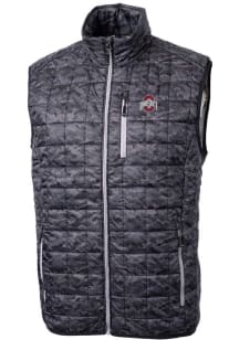 Cutter and Buck Ohio State Buckeyes Mens Black Rainier PrimaLoft Printed Design Sleeveless Jacket