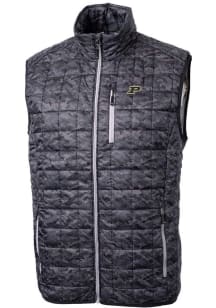 Cutter and Buck Purdue Boilermakers Mens Black Rainier PrimaLoft Printed Sleeveless Jacket