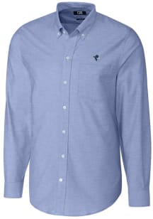 Cutter and Buck Seton Hall Pirates Mens Blue Stretch Oxford Long Sleeve Dress Shirt