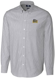 Cutter and Buck Drexel Dragons Mens Charcoal Stretch Oxford Stripe Long Sleeve Dress Shirt