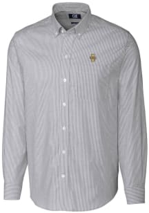 Cutter and Buck Idaho Vandals Mens Charcoal Stretch Oxford Stripe Long Sleeve Dress Shirt