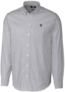 Cutter and Buck Seton Hall Pirates Mens Charcoal Stretch Oxford Stripe Long Sleeve Dress Shirt