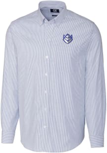 Cutter and Buck Saint Louis Billikens Mens Blue Stretch Oxford Stripe Long Sleeve Dress Shirt