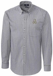 Cutter and Buck Appalachian State Mountaineers Mens Charcoal Easy Care Gingham Long Sleeve Dress S..