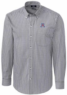 Cutter and Buck Arizona Wildcats Mens Charcoal Easy Care Gingham Long Sleeve Dress Shirt