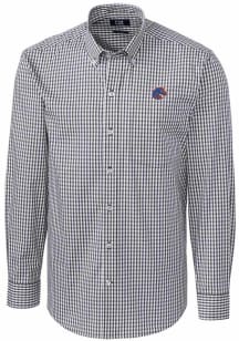 Cutter and Buck Boise State Broncos Mens Charcoal Easy Care Gingham Long Sleeve Dress Shirt