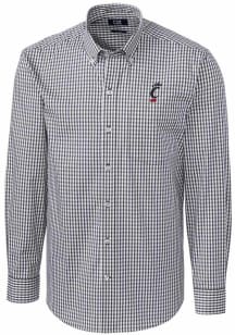Cutter and Buck Cincinnati Bearcats Mens Charcoal Easy Care Gingham Long Sleeve Dress Shirt