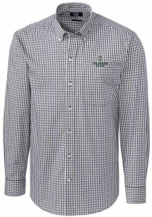 Cutter and Buck Colorado State Rams Mens Charcoal Easy Care Gingham Long Sleeve Dress Shirt