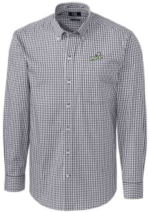 Cutter and Buck Florida Gulf Coast Eagles Mens Charcoal Easy Care Gingham Long Sleeve Dress Shirt