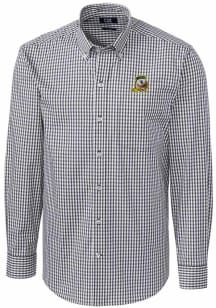 Cutter and Buck Oregon Ducks Mens Charcoal Easy Care Gingham Long Sleeve Dress Shirt