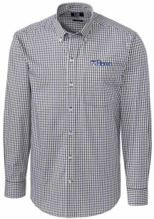 Cutter and Buck Pennsylvania Quakers Mens Charcoal Easy Care Gingham Long Sleeve Dress Shirt