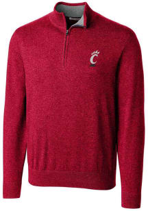 Cutter and Buck Cincinnati Bearcats Mens Red Lakemont Long Sleeve Qtr Zip Pullover