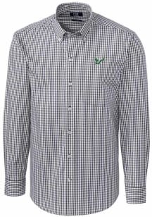 Cutter and Buck South Florida Bulls Mens Charcoal Easy Care Gingham Long Sleeve Dress Shirt