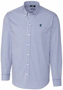 Cutter and Buck Seton Hall Pirates Mens Blue Easy Care Gingham Long Sleeve Dress Shirt