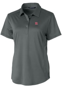 Cutter and Buck Rutgers Scarlet Knights Womens Grey Prospect Textured Short Sleeve Polo Shirt